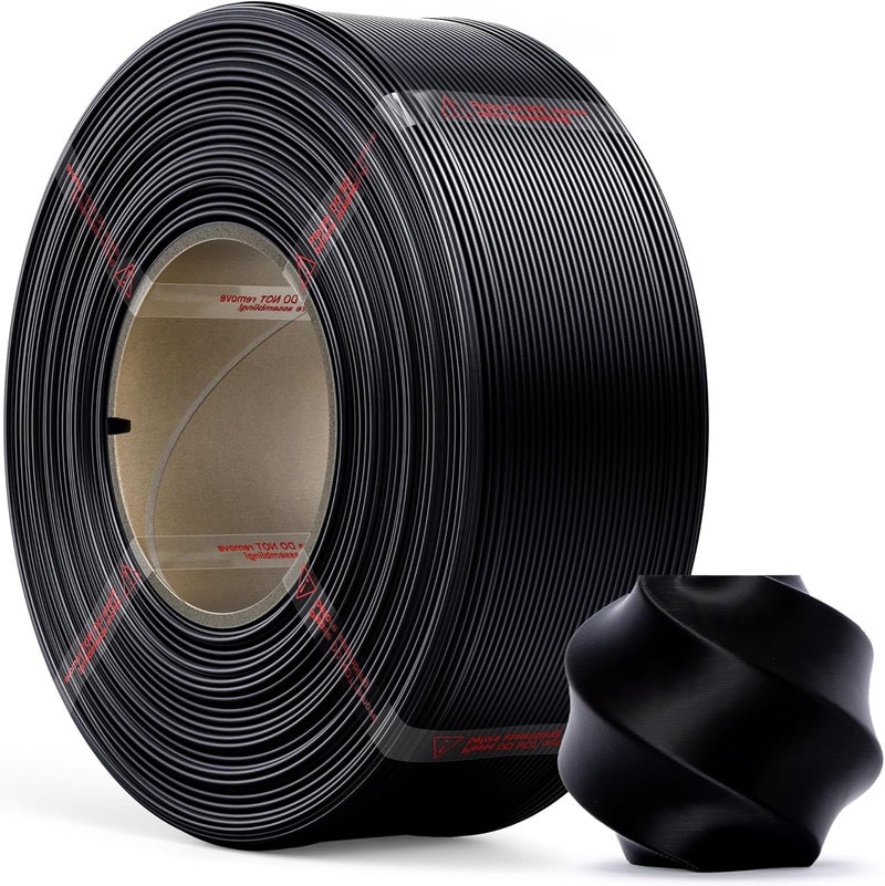 MarsWork PLA Basic, Pre-Dried Refill Filament 1kg (2.2lbs) for Reusable Spools, 1.75mm Spool-Less 3D Printing Filament, Compatible with Bambu Lab 3D Printers – Black - Image 1